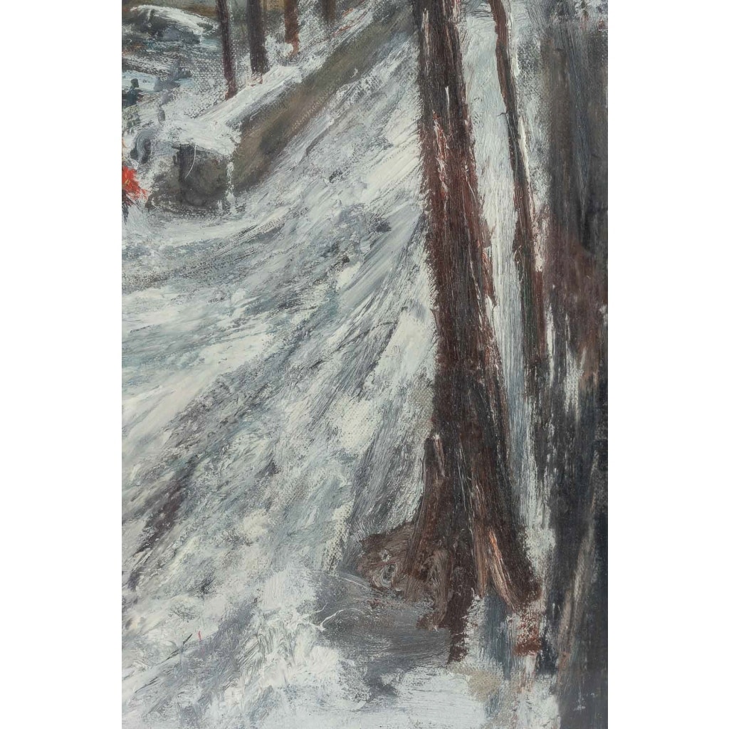 Serge Belloni (1925-2005) Le peintre de Paris – Le Pont Marie et l’Ile Saint-Louis sous la neige Huile sur toile vers 1960 | Biron 