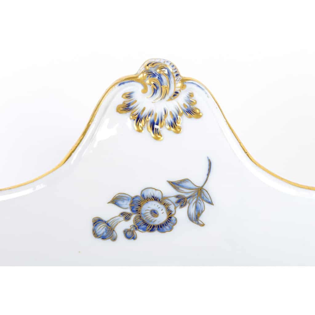Rare Service de Table en Porcelaine Meissen – Floral bleu et dorée -78 Pièces – 1880 | Biron 