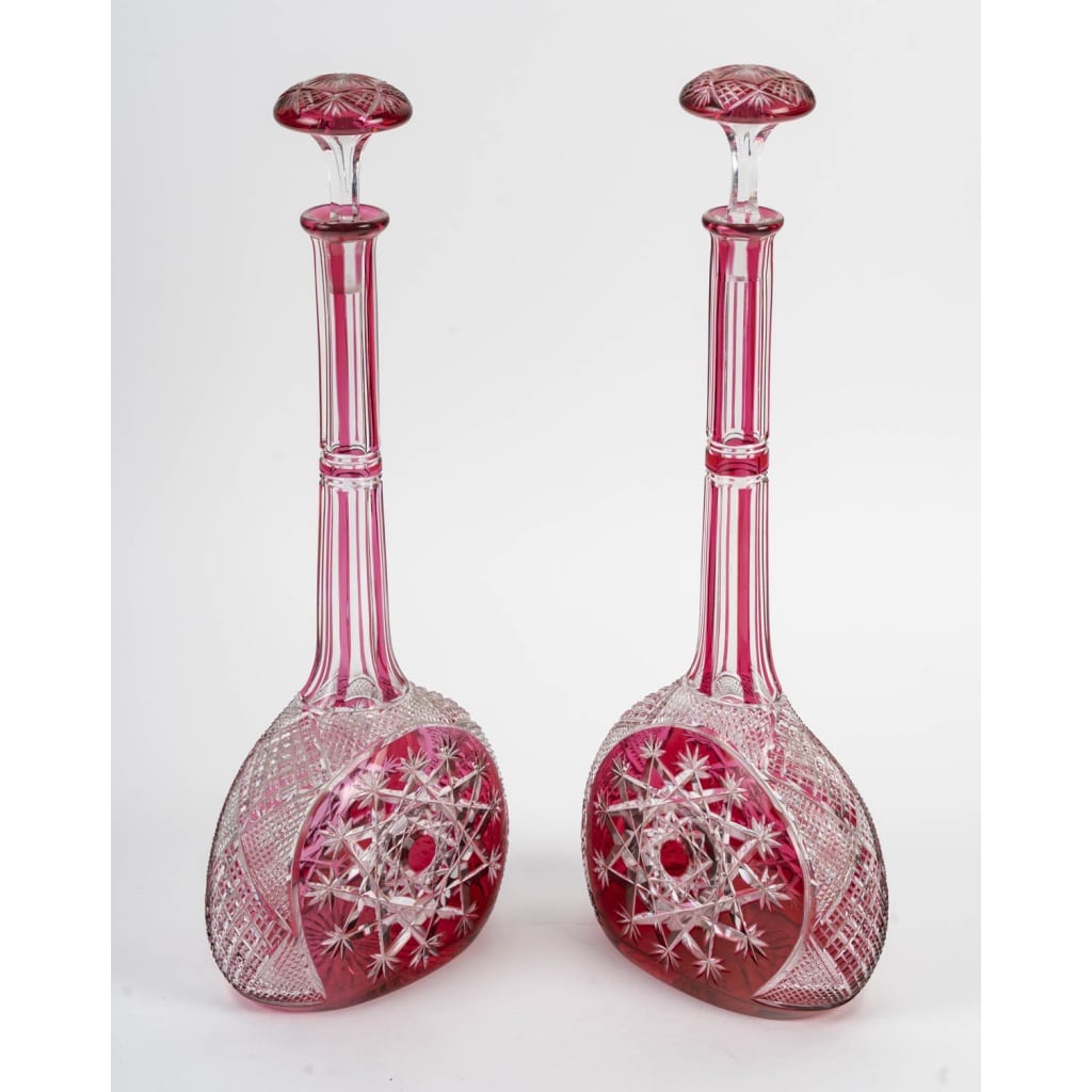 Cristallerie De Baccarat, Paire De Carafes Collection dite « du Tsar ». Edition d’Origine. | Biron 