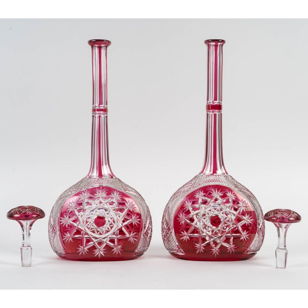 Cristallerie De Baccarat, Paire De Carafes Collection dite « du Tsar ». Edition d’Origine. | Biron 