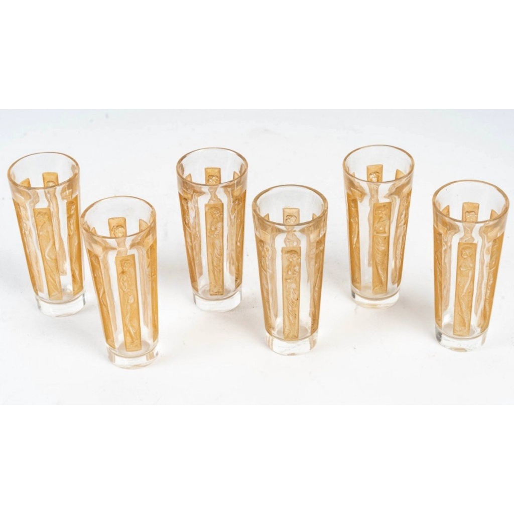 RENÉ LALIQUE,1911 Gobelet Six figurines | Biron 