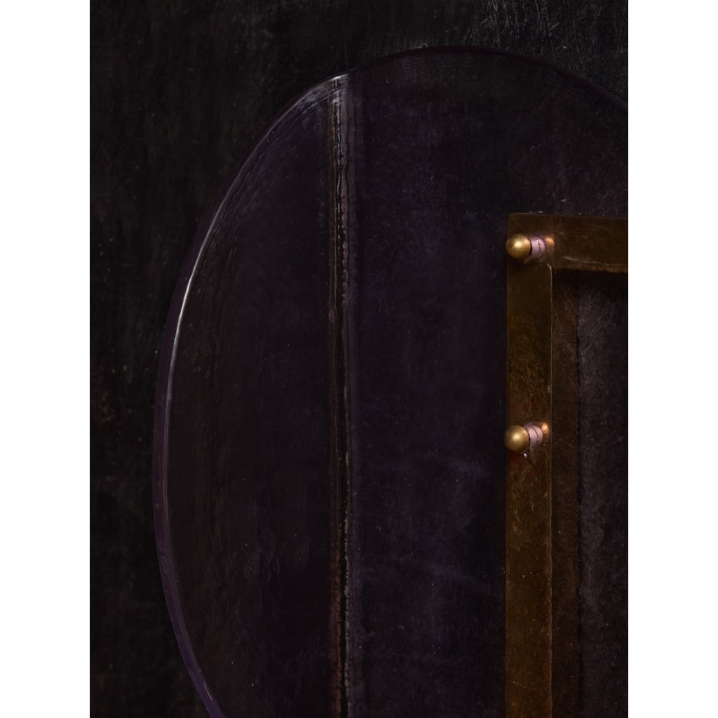 Brass and Murano Glass Large modernist Wall Sconces | Biron 