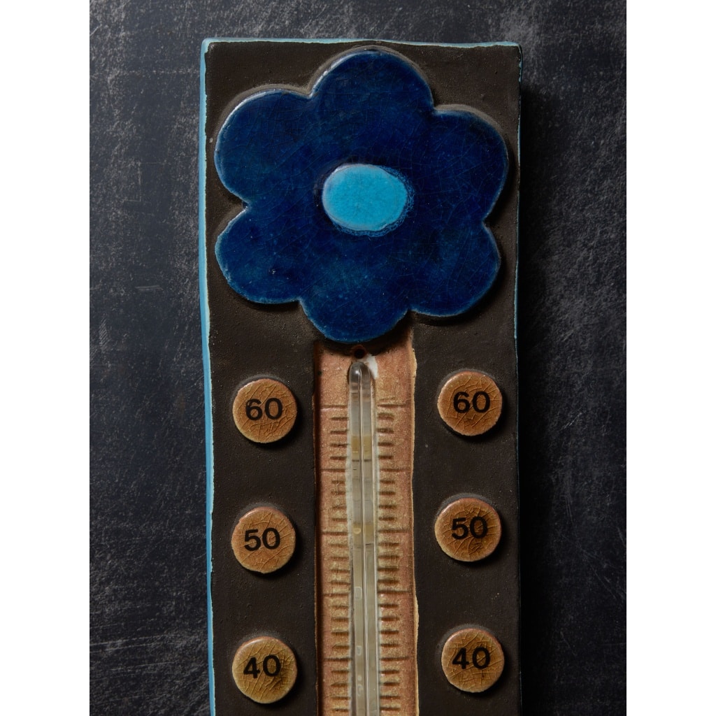 Ceramic Thermometer by Mithé Espelte with Flower Motif | Biron 