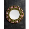 Round Mithe Espelt Ceramic Mirror with Flower Decors | Biron 