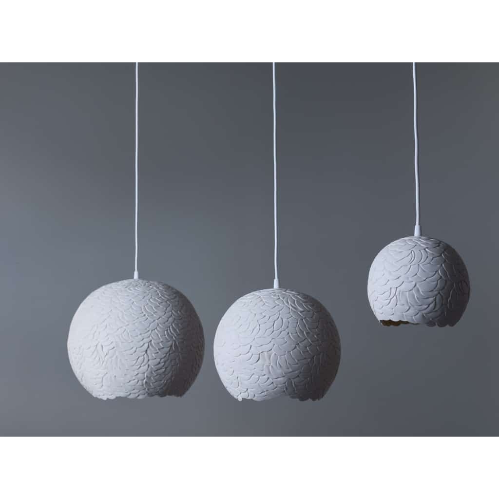 Set of Three Porcelaine Suspensions by French Duo Rousse | Biron 