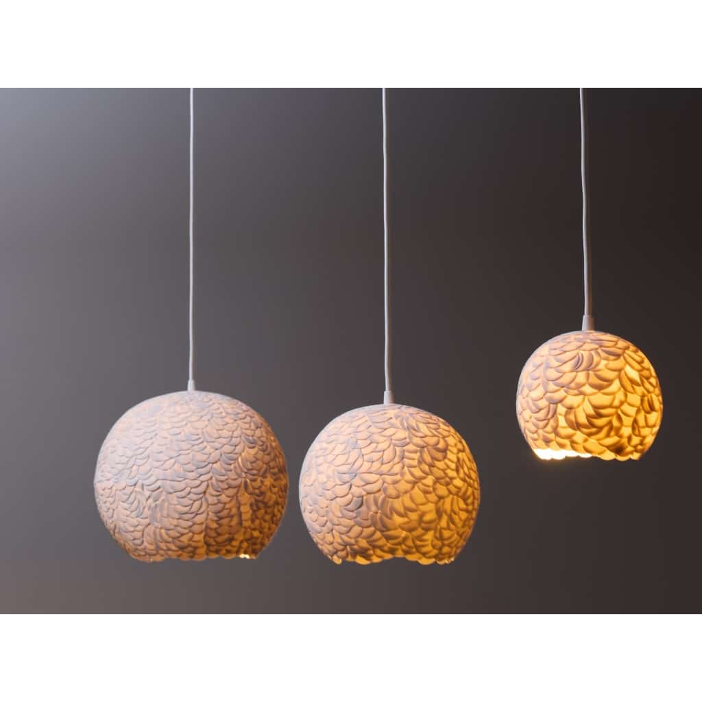 Set of Three Porcelaine Suspensions by French Duo Rousse | Biron 