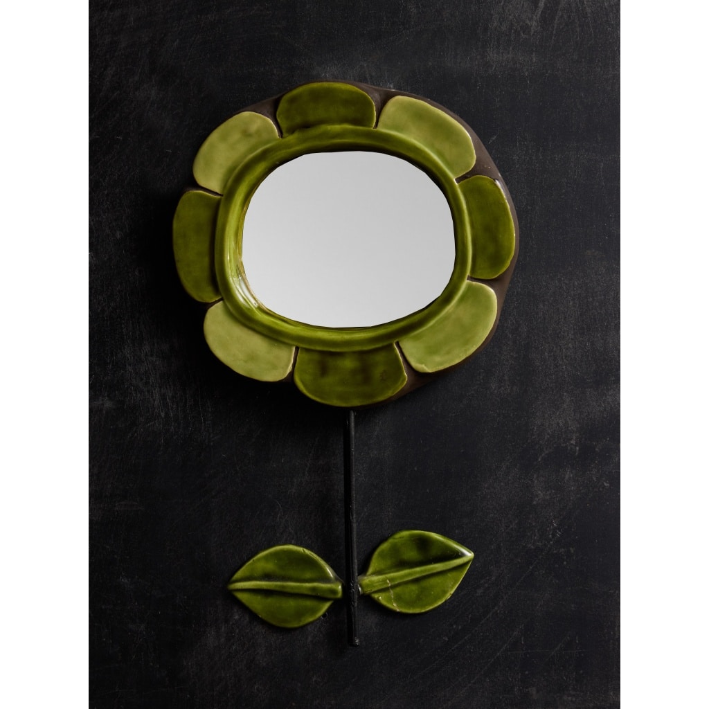 Mithe Espelt Flower Shaped Mirror With Orange Petals | Biron 