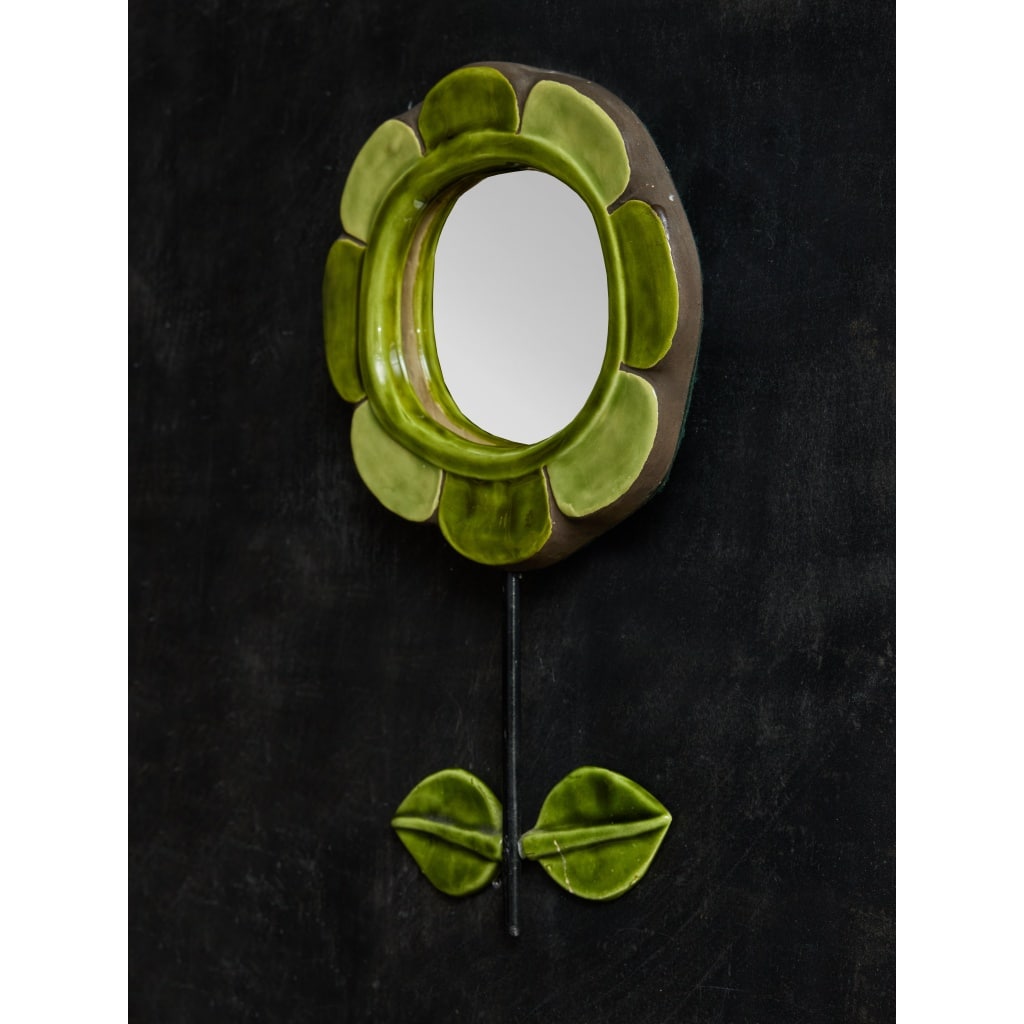 Mithe Espelt Flower Shaped Mirror With Orange Petals | Biron 