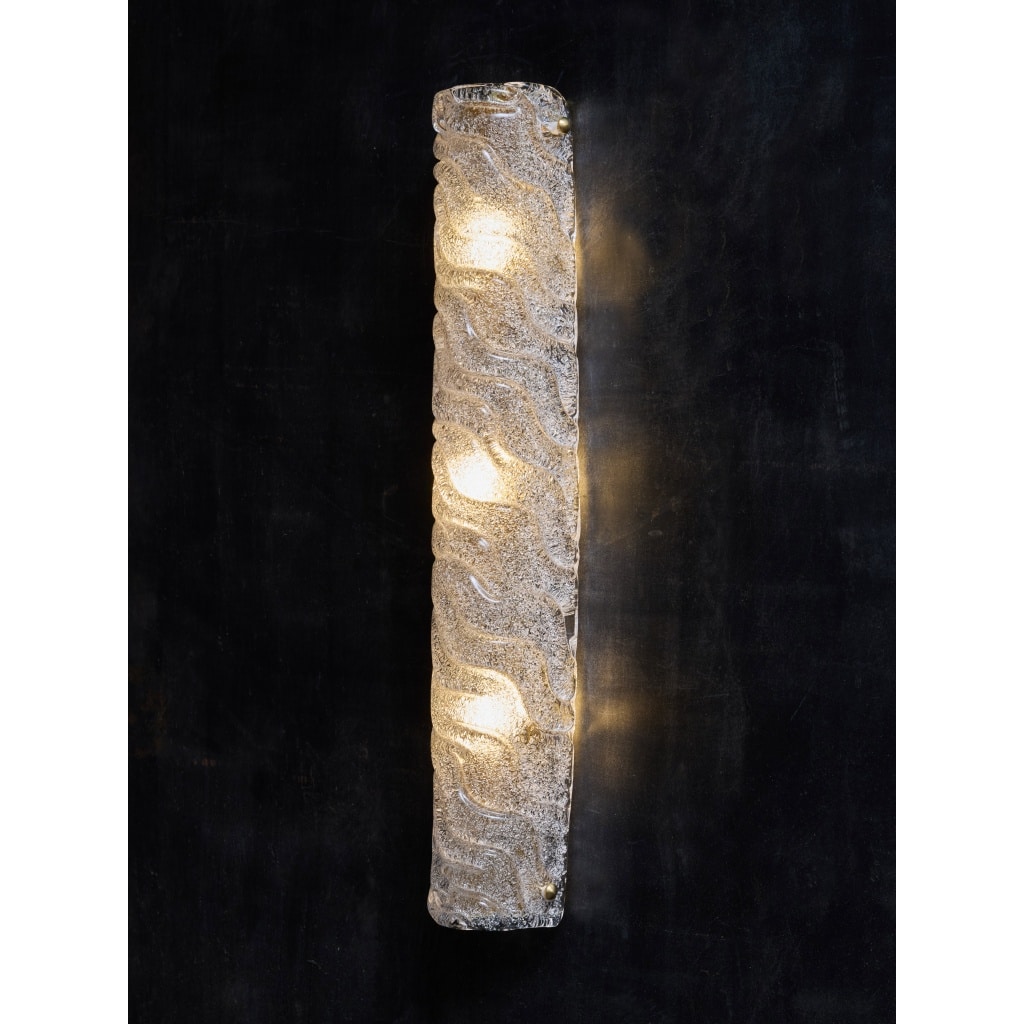 Wave Paterned and Textured Murano Glass Wall Sconces | Biron 