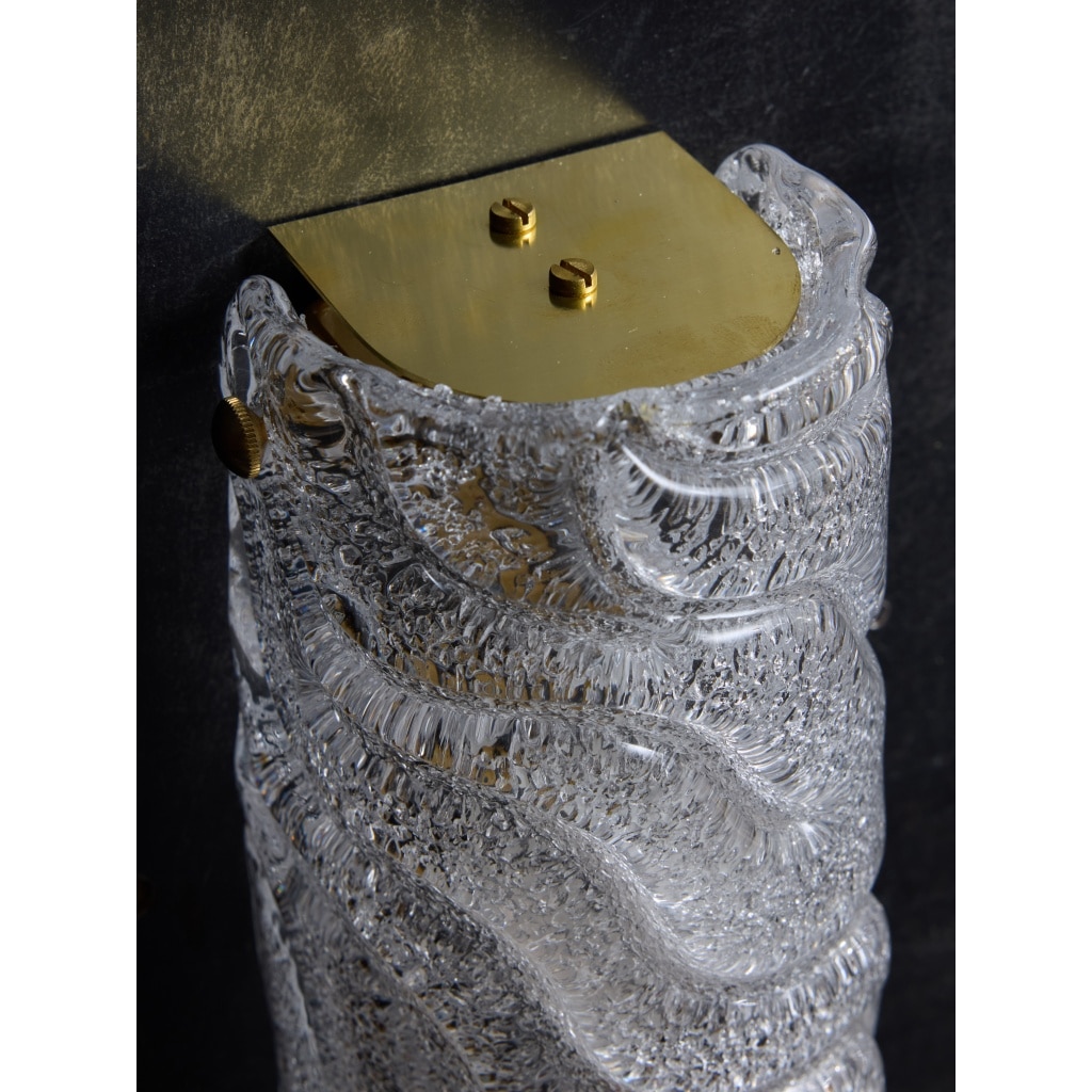 Wave Paterned and Textured Murano Glass Wall Sconces | Biron 