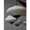 Brass, Wood and Glass Lanterns Stilnovo Chandelier | Biron 