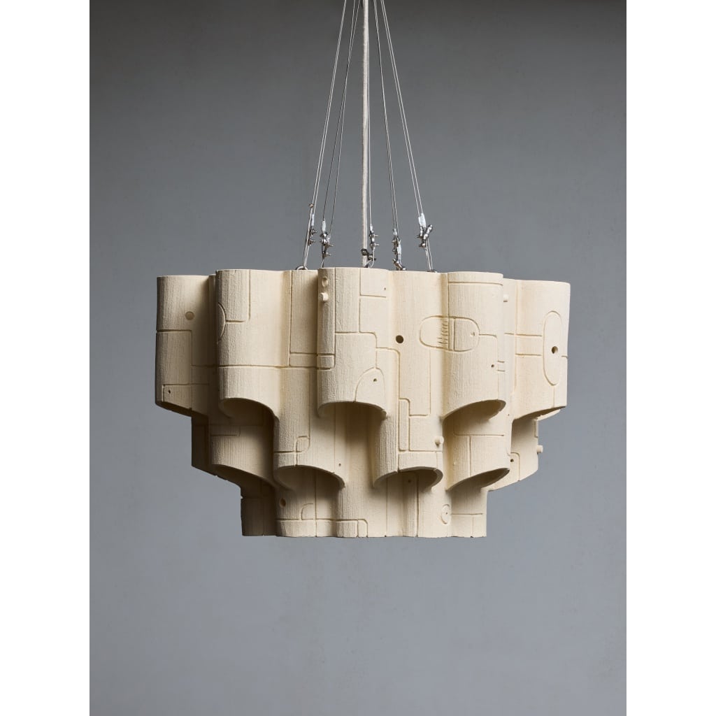 Retrofuture Ceramic Chandelier by Olivia Cognet | Biron 
