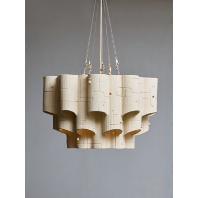 Retrofuture Ceramic Chandelier by Olivia Cognet