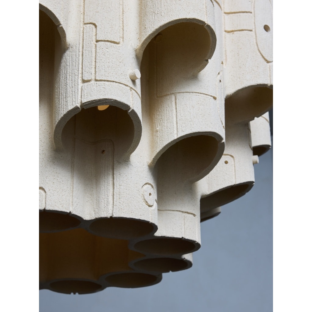 Retrofuture Ceramic Chandelier by Olivia Cognet | Biron 
