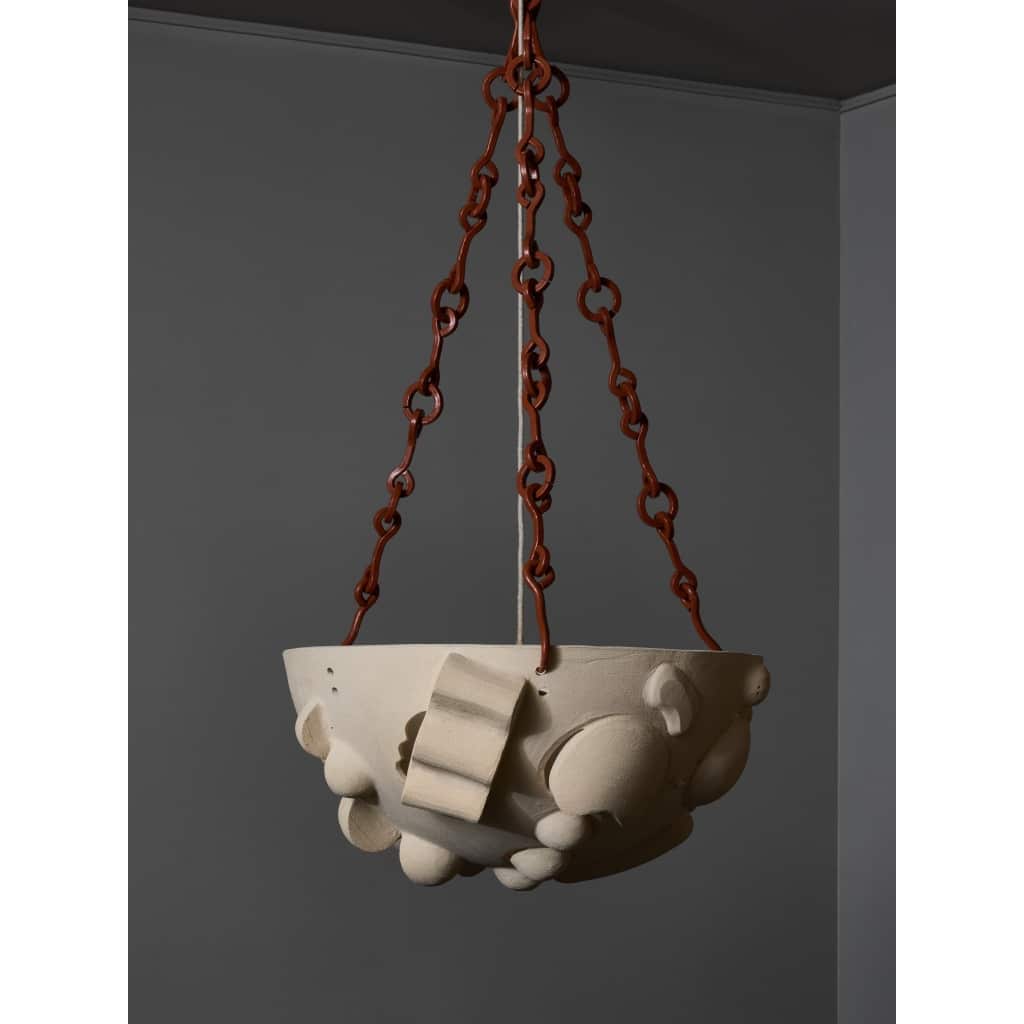 Ceramic Bowl Chandelier with Custom Chain by Olivia Cognet | Biron 