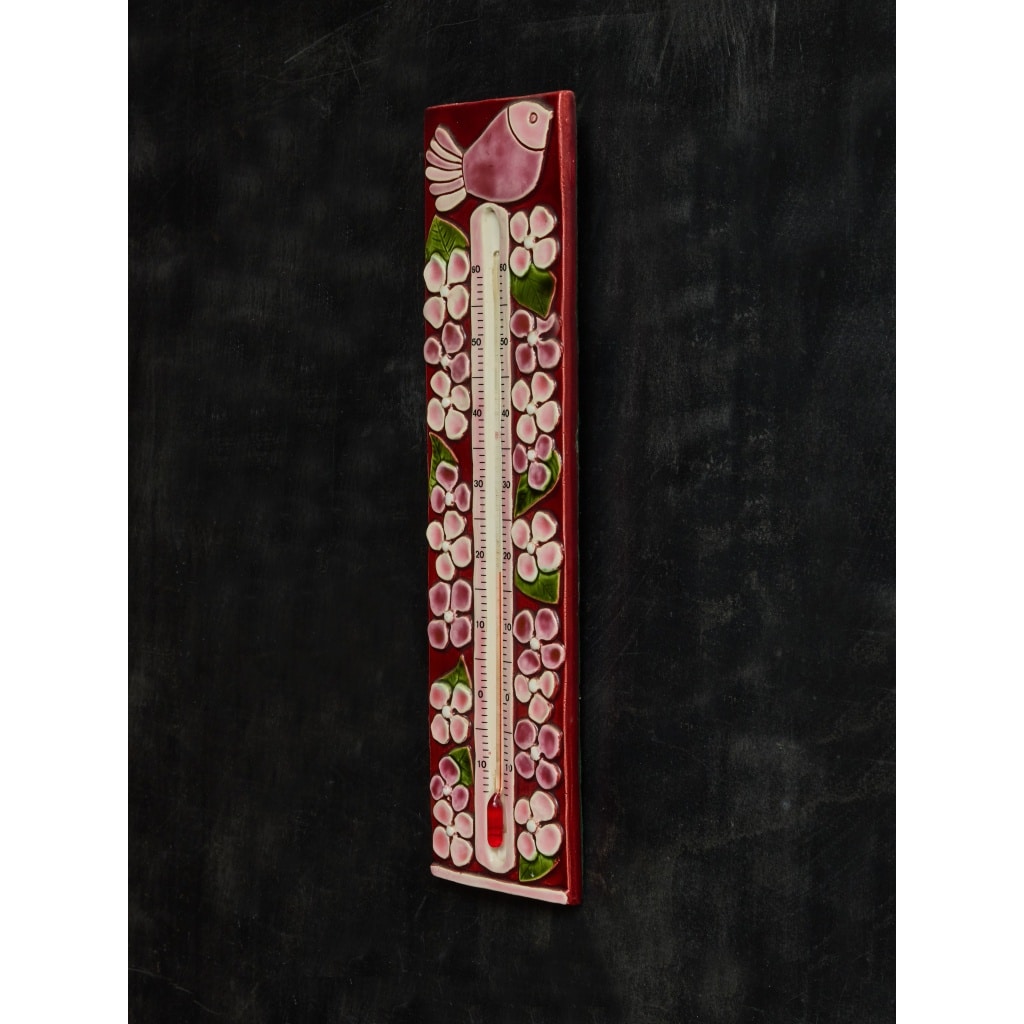 Ceramic Thermometer by Mithé Espelte with Bird Decor | Biron 