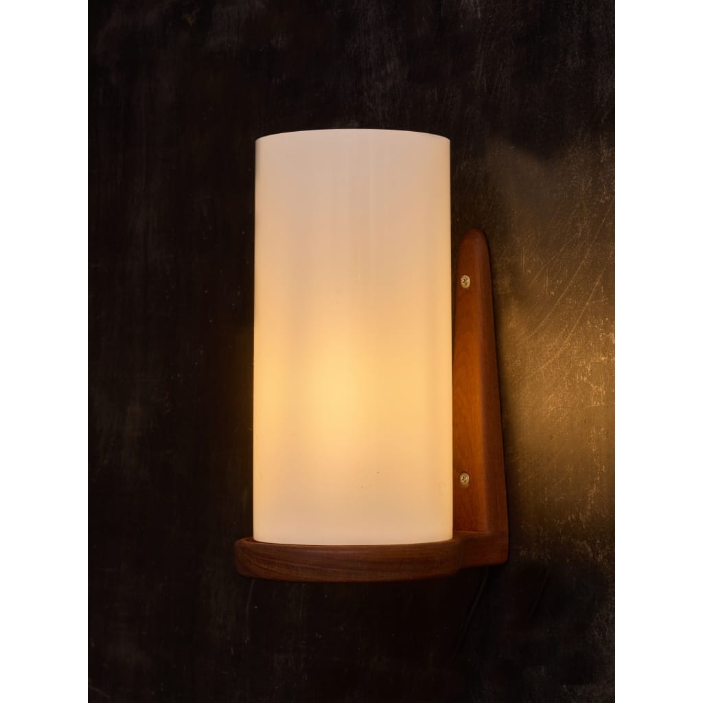 Teak and Acrylic Wall Sconces by Luxus | Biron 