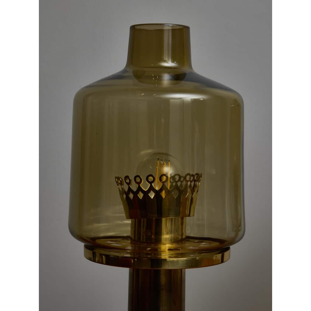 Pair of Hans-Agne Jakobsson Brass and Glass B102 Table Lamps | Biron 