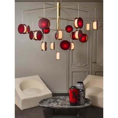 Diego Mardegan Nineteen Lights Large Plexi Chandelier