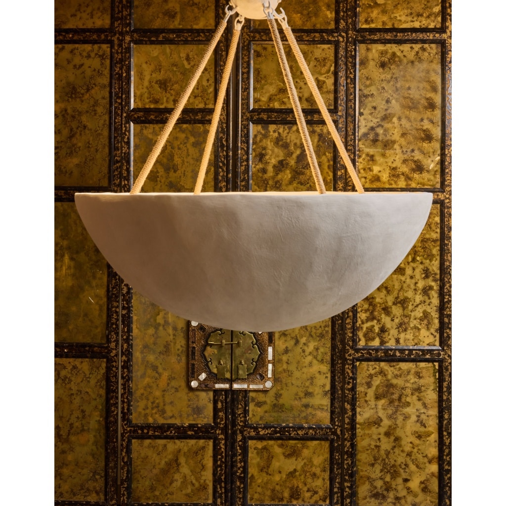 Plaster Bowl Chandelier with Inner Lighting | Biron 