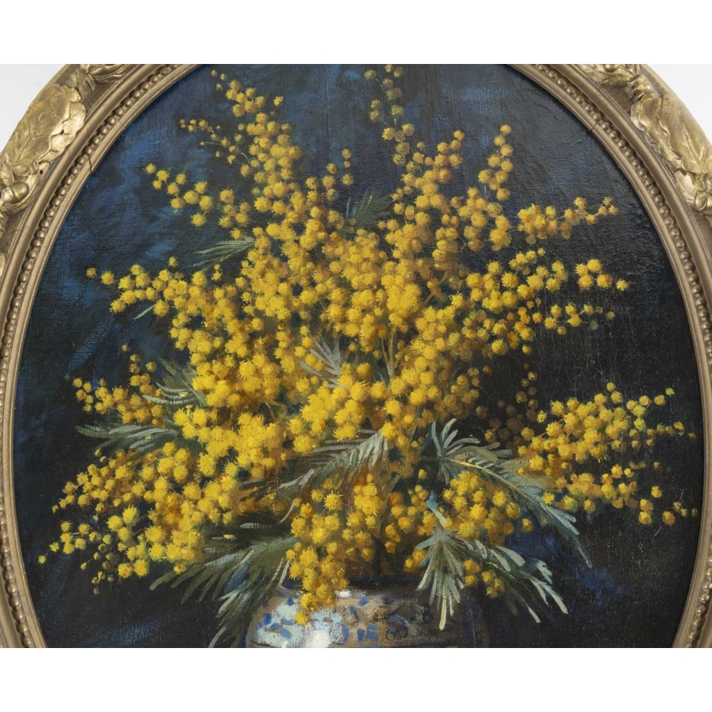 Vase aux mimosas, par J. Olivier | Biron 