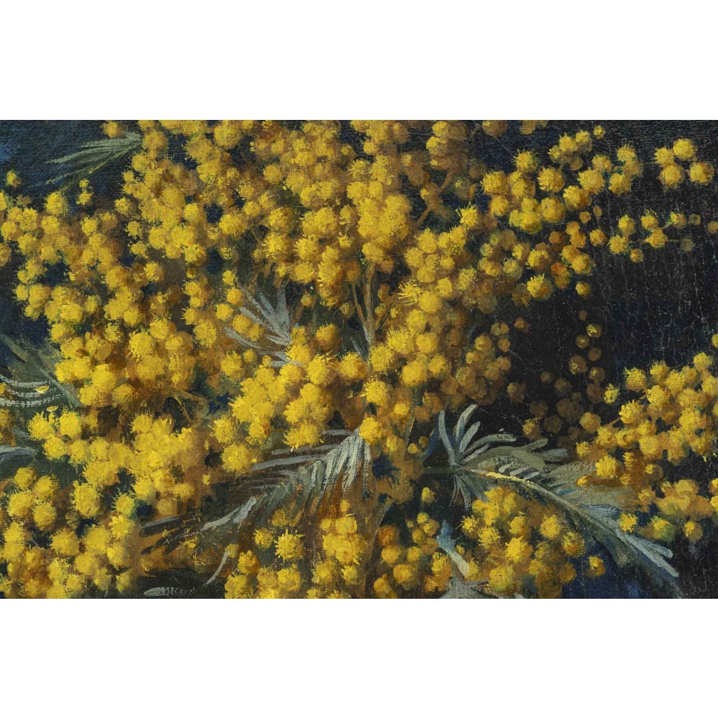 Vase aux mimosas, par J. Olivier | Biron 