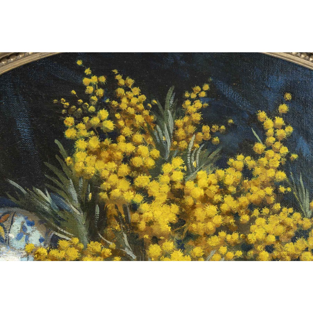 Vase aux mimosas, par J. Olivier | Biron 
