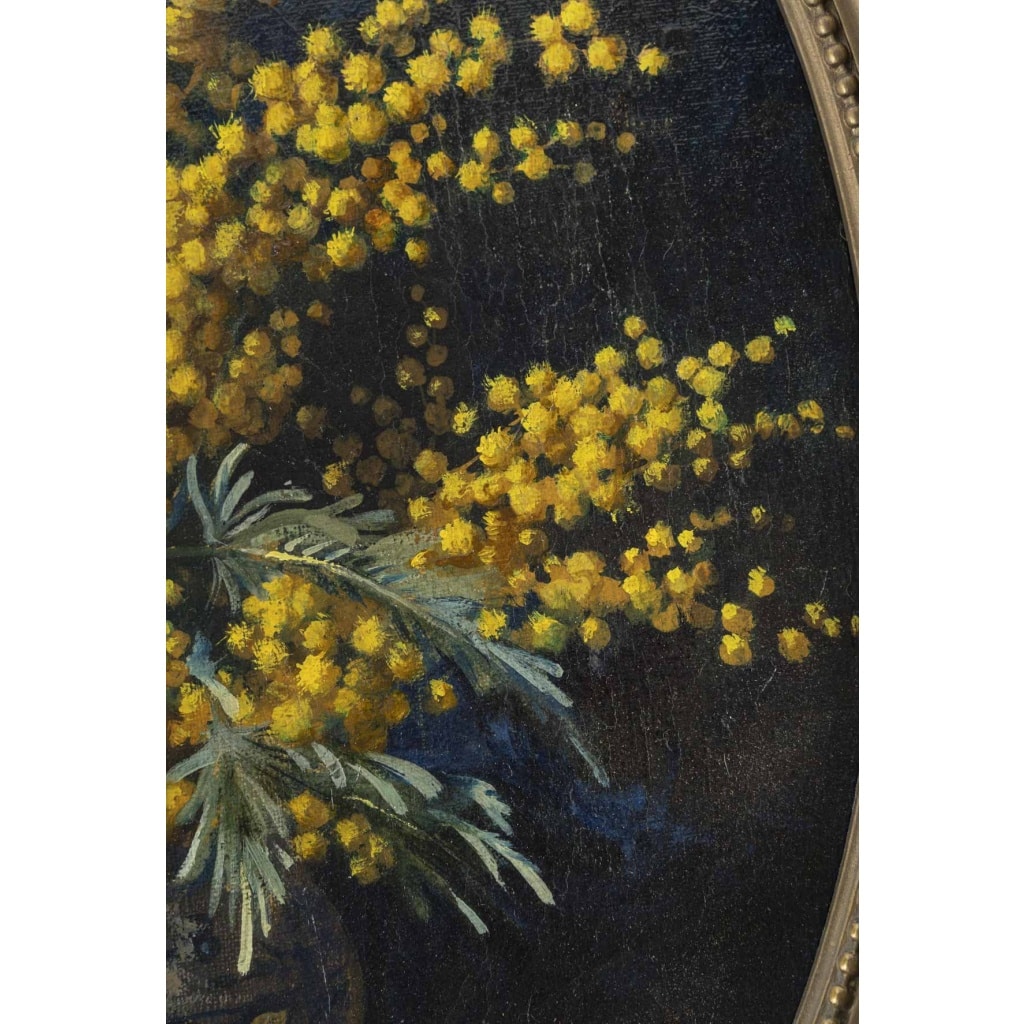 Vase aux mimosas, par J. Olivier | Biron 
