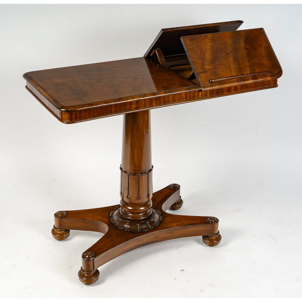 Table d’alité à système en acajou époque Restauration vers 1820-1830 | Biron 