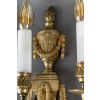 Paire d’appliques à trois bras de lumière en bronze ciselé et doré de style Louis XVI | Biron 