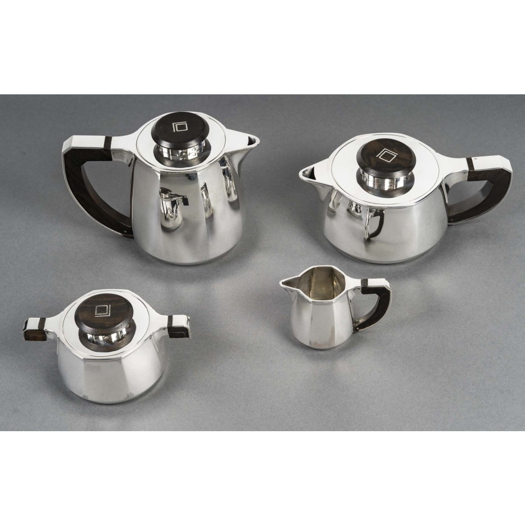 Jean E Puiforcat Service thé café 4 Pièces argent massif ART DECO | Biron 