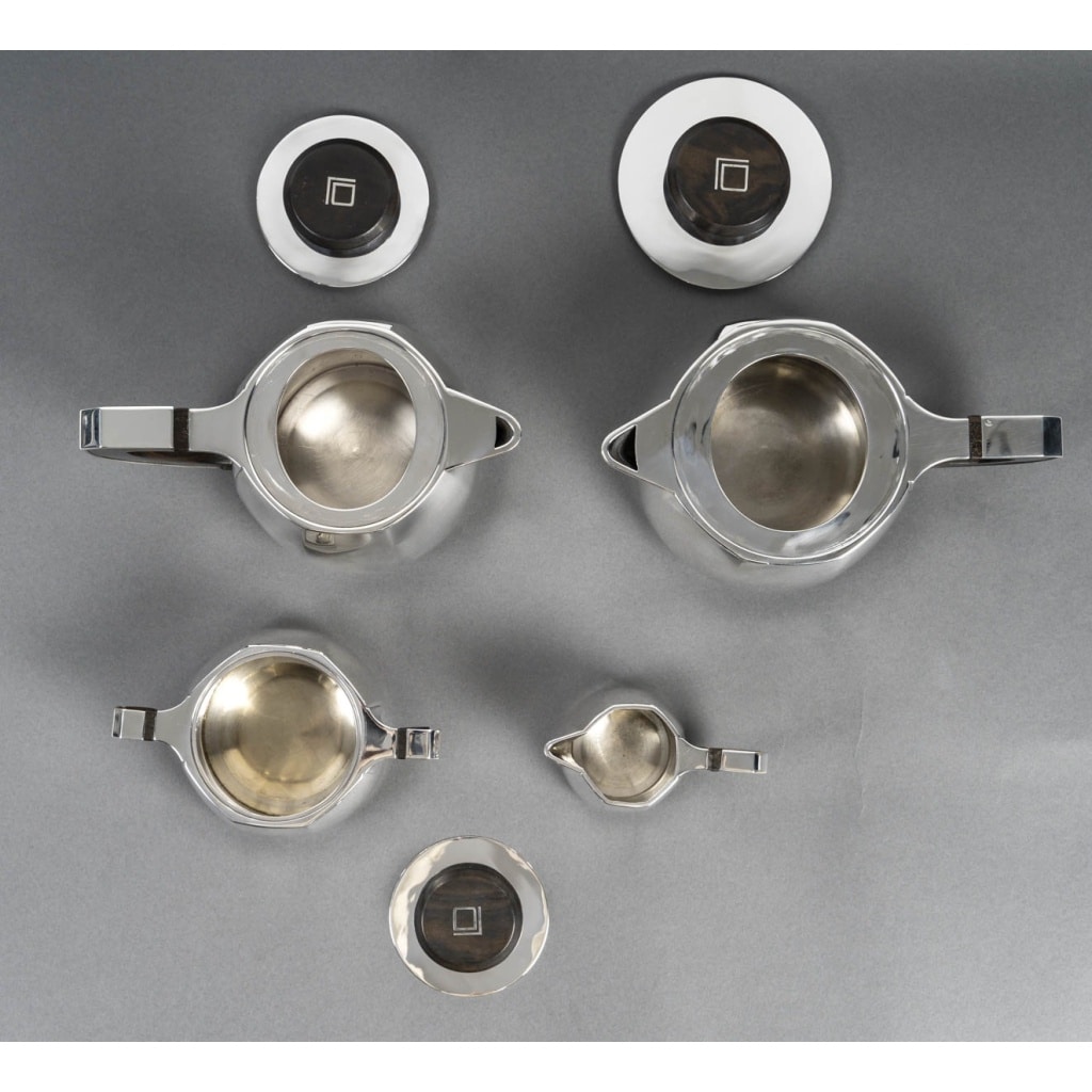 Jean E Puiforcat Service thé café 4 Pièces argent massif Art Déco CIRCA 1930 | Biron 