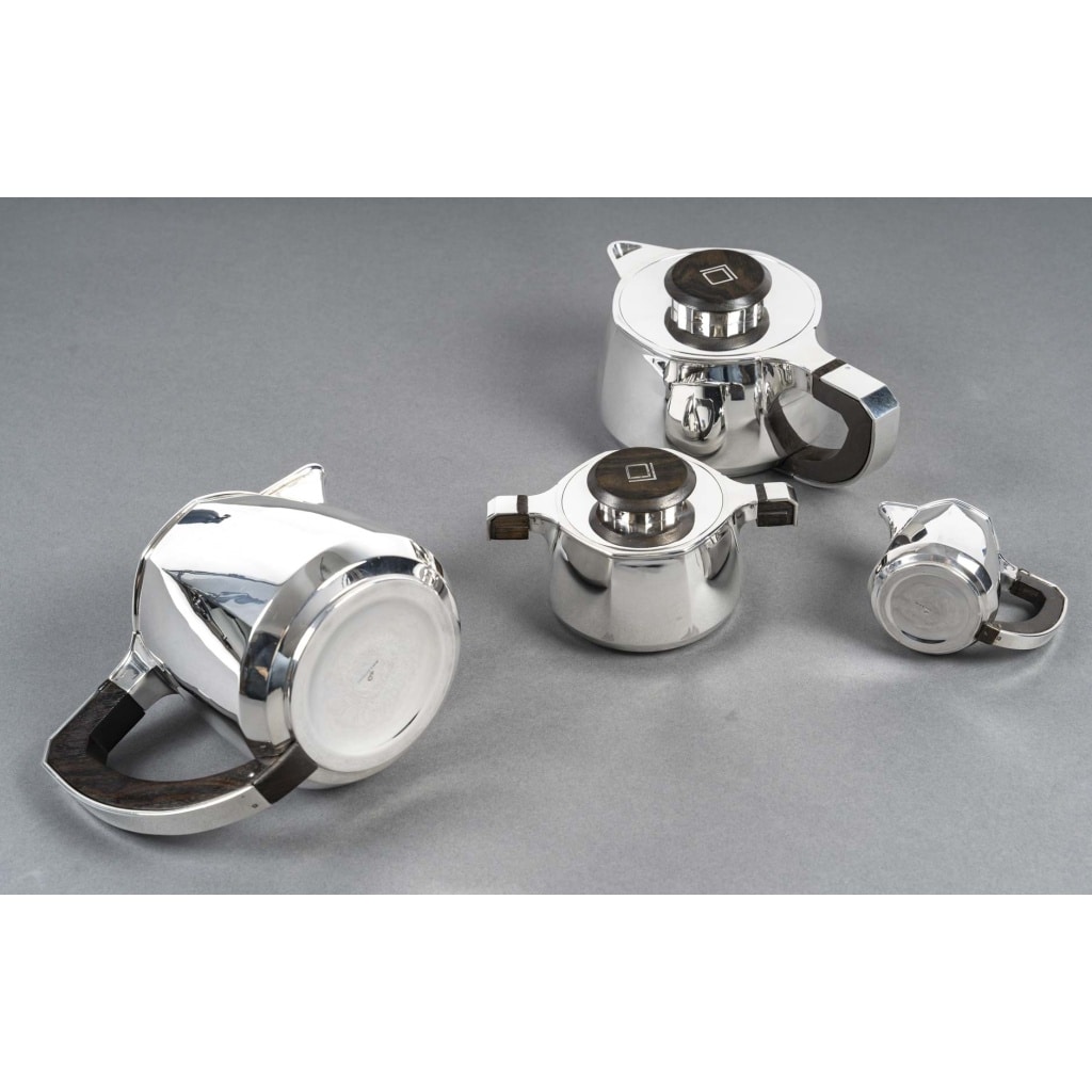 Jean E Puiforcat Service thé café 4 Pièces argent massif Art Déco CIRCA 1930 | Biron 