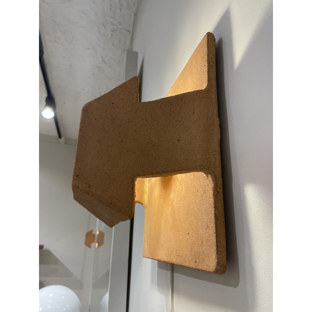 Paire d’appliques en terre cuite et argile de Guy Bareff | Biron 