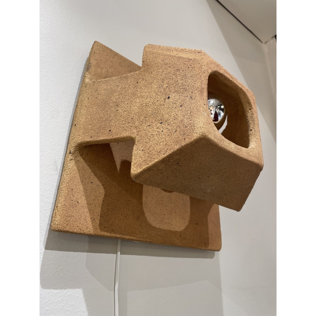 Paire d’appliques en terre cuite et argile de Guy Bareff | Biron 