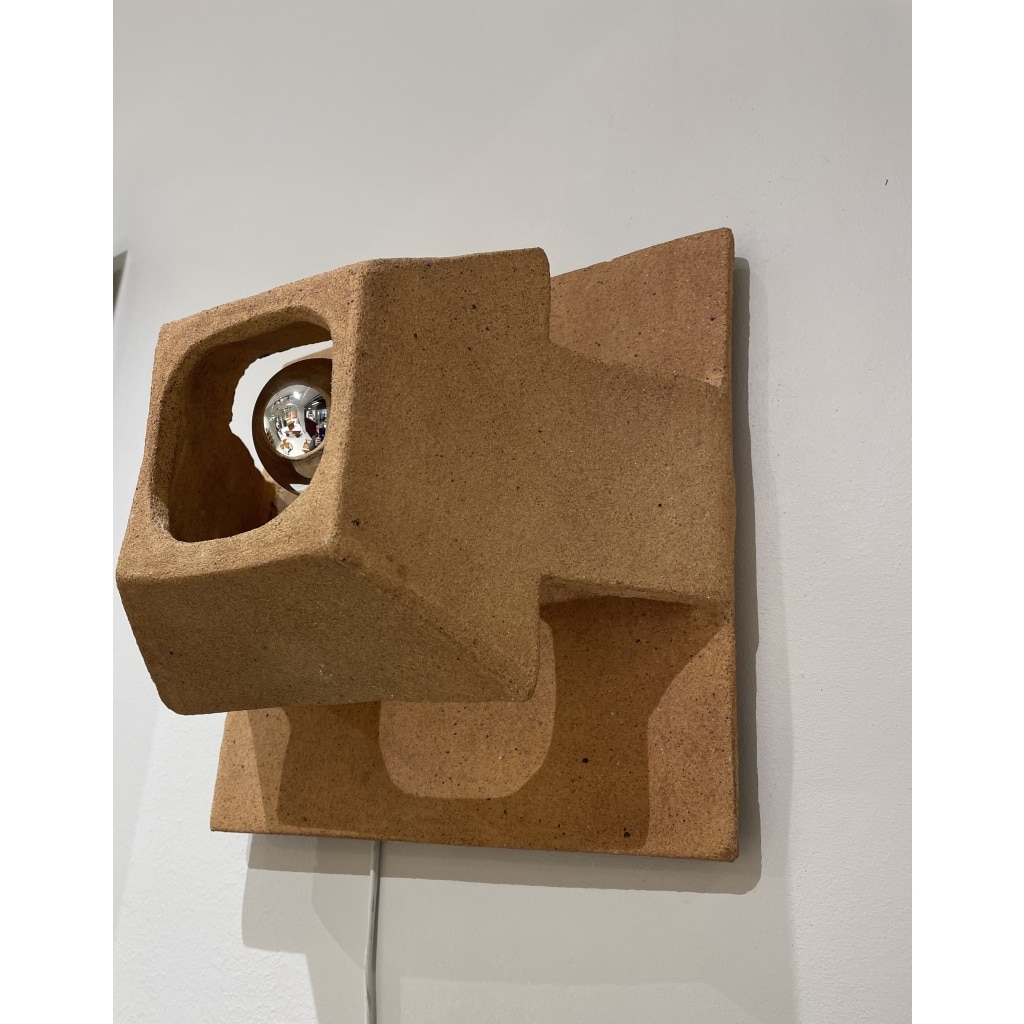 Paire d’appliques en terre cuite et argile de Guy Bareff | Biron 