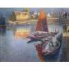 BOUVET Max Peinture Française Marine 20ème Siècle Petit Port Breton Huile Sur toile Signée Certificat d’authenticité | Biron 