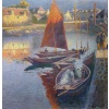 BOUVET Max Peinture Française Marine 20ème Siècle Petit Port Breton Huile Sur toile Signée Certificat d’authenticité | Biron 