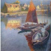 BOUVET Max Peinture Française Marine 20ème Siècle Petit Port Breton Huile Sur toile Signée Certificat d’authenticité | Biron 