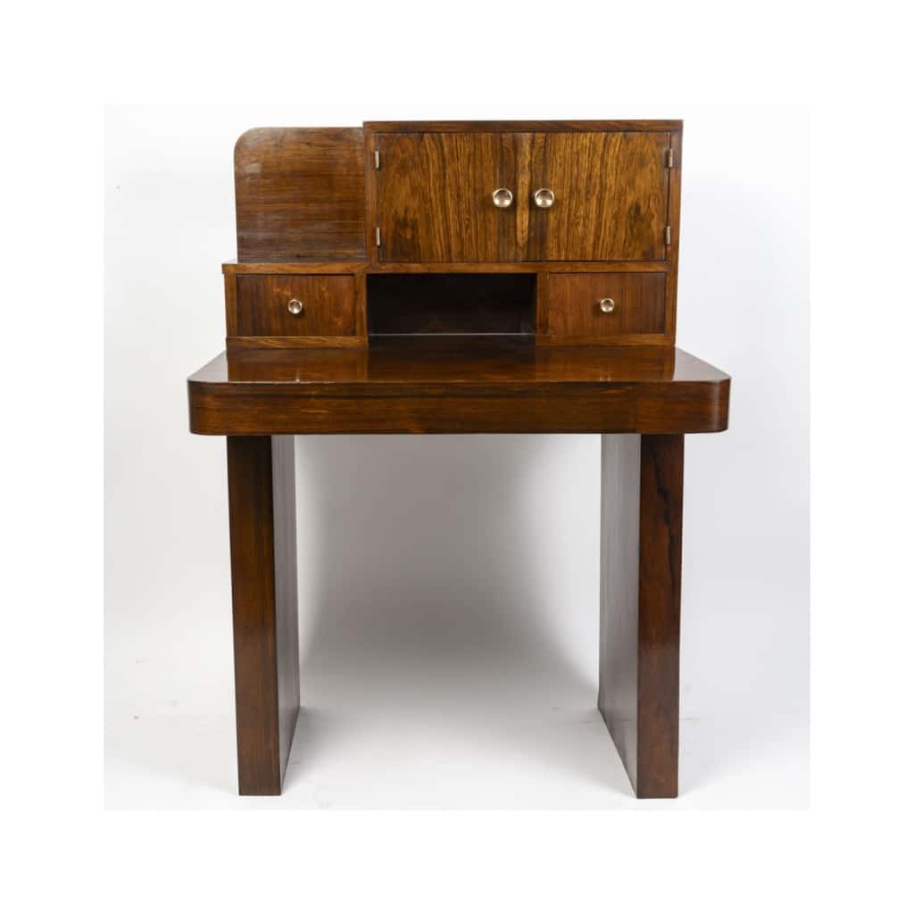 Bureau de style Cubiste, 1930-1940, en placage de palissandre. | Biron 