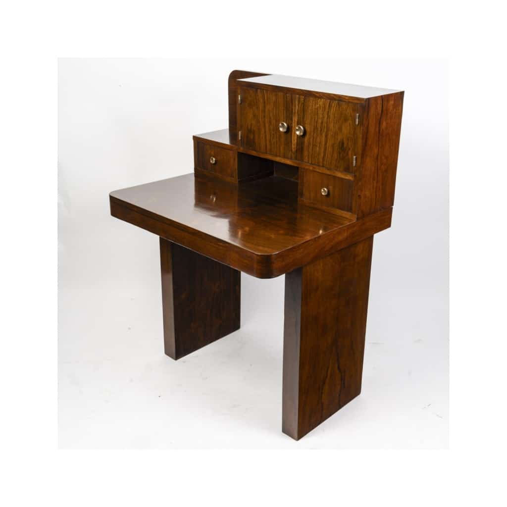Bureau de style Cubiste, 1930-1940, en placage de palissandre. | Biron 