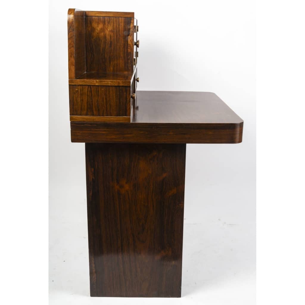 Bureau de style Cubiste, 1930-1940, en placage de palissandre. | Biron 