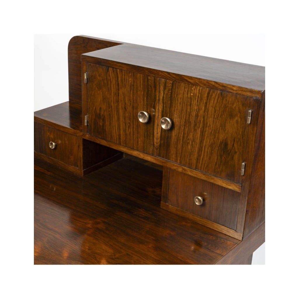 Bureau de style Cubiste, 1930-1940, en placage de palissandre. | Biron 