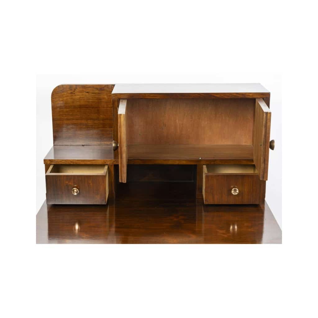 Bureau de style Cubiste, 1930-1940, en placage de palissandre. | Biron 