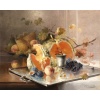 CAUCHOIX Eugène Nature morte aux fruits sur plateau d’argent Huile Sur Toile Signée Certificat d’authenticité | Biron 
