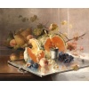 CAUCHOIX Eugène Nature morte aux fruits sur plateau d’argent Huile Sur Toile Signée Certificat d’authenticité | Biron 