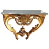 Console d’applique d’époque Transition Louis XV/Louis XVI bois sculpté doré dessus de marbre bleu turquin | Biron 