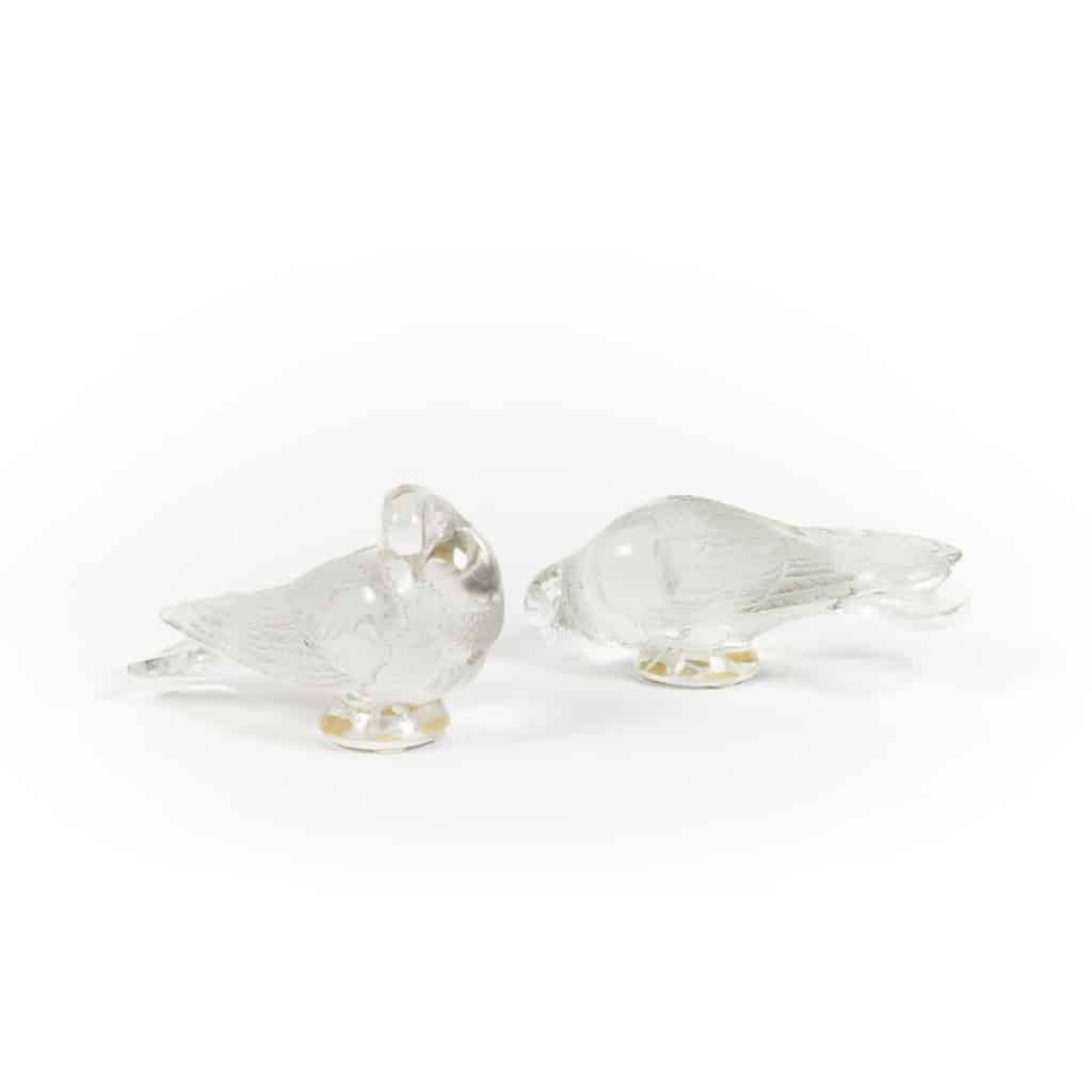 R Lalique, Paire de Pigeon Vervier et Pigeon « GAND » | Biron 