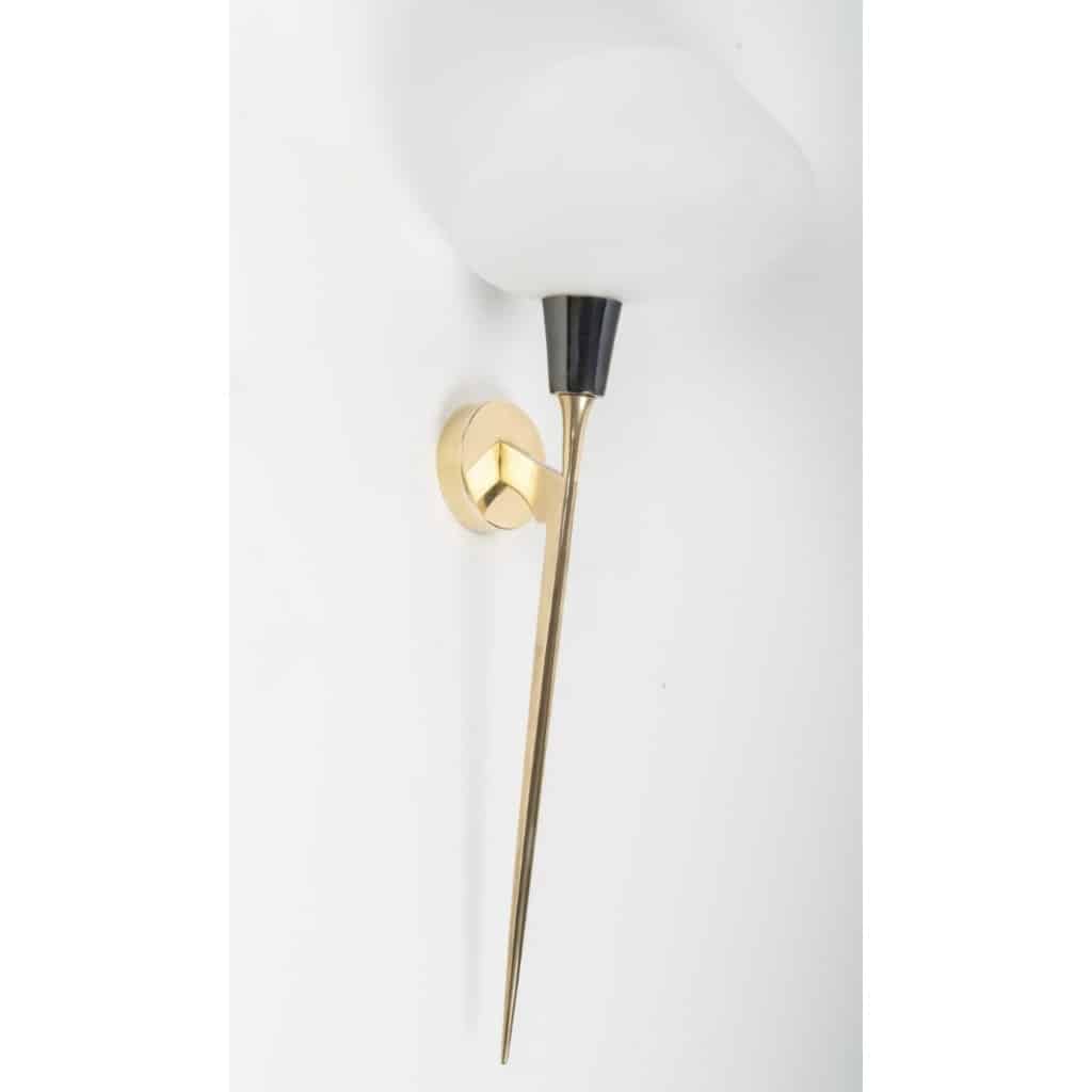 1950, Grande paire d’appliques Maison Arlus | Biron 