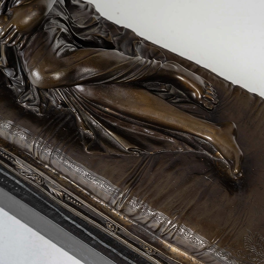 D’après Antonio Canova (1757-1822) – Pauline Borghèse dite Venus Vitrix en bronze et marbre vers 1860-1880 | Biron 